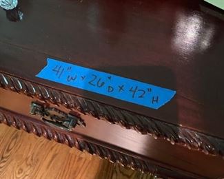 Cherry secretary with unique drawers 