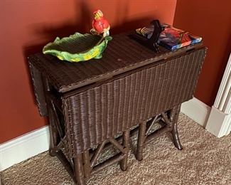 Wicker Table with folding leaves