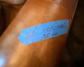 Brown corduroy and leather Bernhardt sectional - sharp!