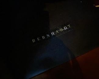 Brown corduroy and leather Bernhardt sectional - sharp!