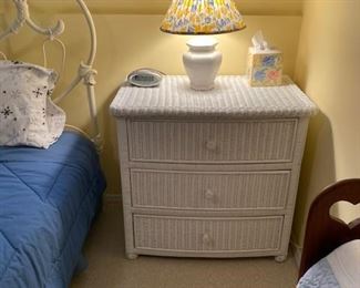 Wicker night stand to match vanity and armchair