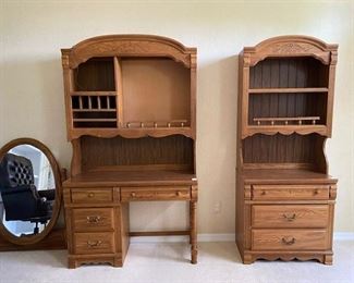 Desk and matching chest and bookshelf