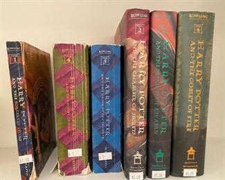 Three paperback and 3 Hardback Harry Potter books