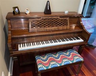 Lovely Kimball upright piano with bench, gorgeous condition $225 or best offer, take it home!