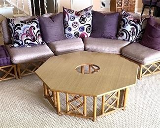 Wow! What a great set! Now is your chance to own an iconic set by Ficks and Reed! The top bidder will be the proud new owner of this lovely vintage set!
See photos for measurements. Table has a circular hole in the middle, can be covered with a decorative item as shown which is NOT included