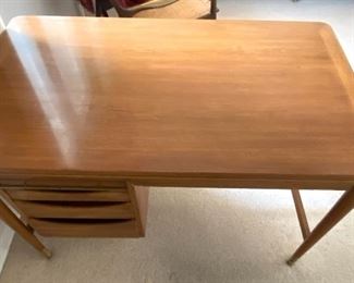 John Widdicomb Mid Century Desk! What a great size desk in amazing mid century form!! Some very light wear including a scratch to the top.
