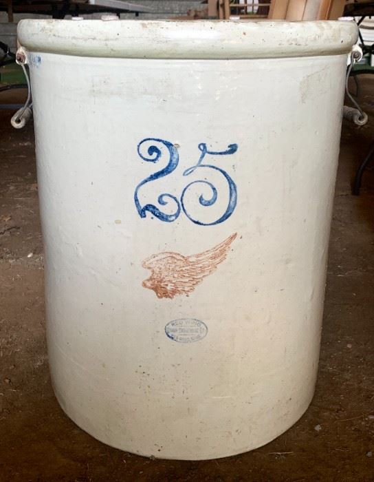 25 Gallon Red Wing Crock with handles. Great shape.