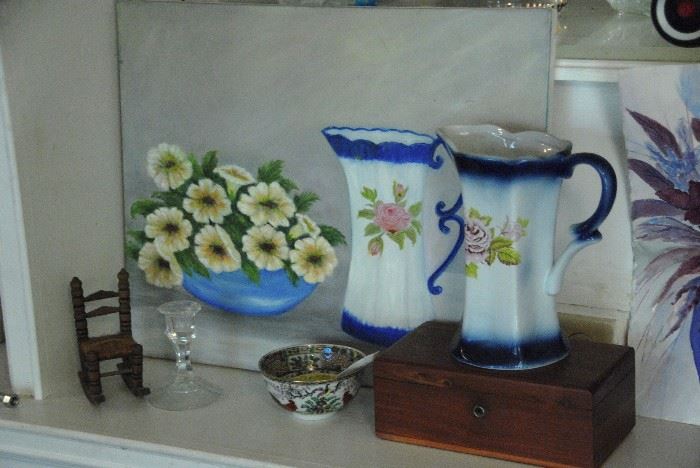 Painting of a Pitcher with the original pitcher itself