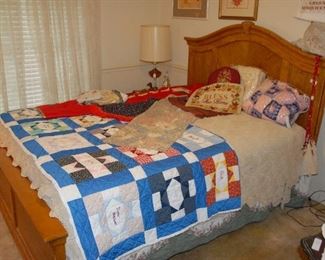 Signature Quilt and hand crochet bed coverlet