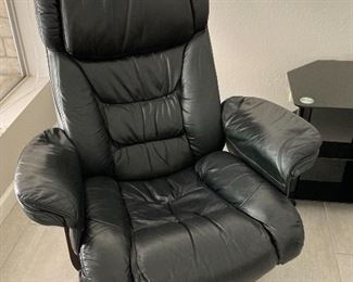 Lane all leather recliner (with ottoman)