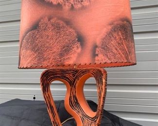 Abstract Mid Century Orange Lamp