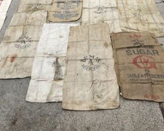 Antique Feed Seed Bags Lot I