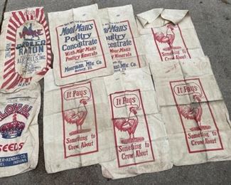 Antique Feed Seed Bags Lot II