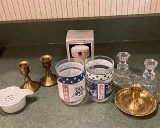 Apologize Drinking Glasses and Candlesticks