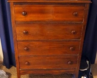 Solid Wood 4 Drawer Chest Of Drawers, 43" x 30" x 15.5"