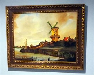 Framed Original Oil On Canvas By Mae Newland, Dated 1968, Titled European Heritage, 28" x 34"