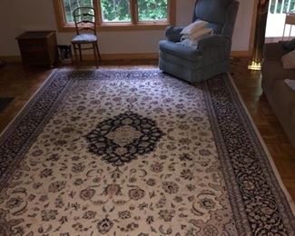 9’x13’ hand knotted wool rug