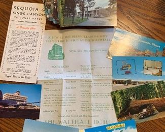 Vintage postcards and brochures