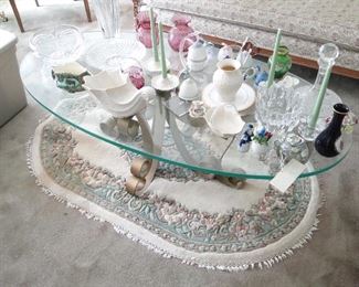 Oval MCM Glass Table
