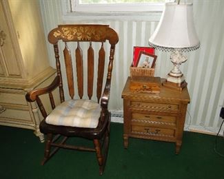 Rocking chair and nightstand