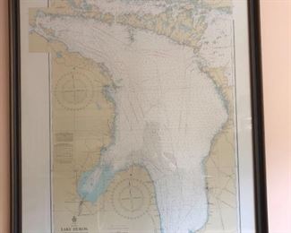 Vtg Canadian Map of Lake Huron