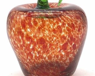 Hand Blown Art Glass Red Apple ornament
