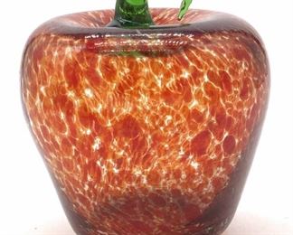 Hand Blown Art Glass Red Apple ornament