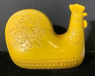 Hand Crafted Glazed Vintage Ceramic Chicken
