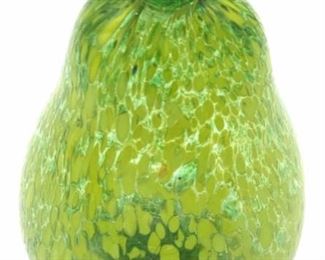 Hand Blown Green Art Glass Pear
