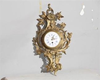 Antique French Bronze Wall Clock