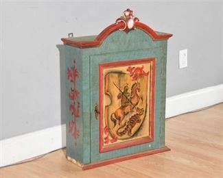 Painted Wooden Renaissance Style Wall Cabinet