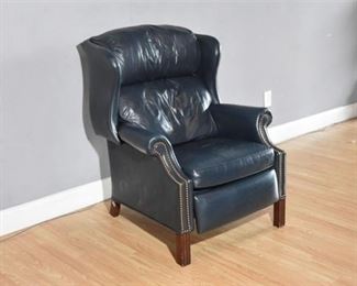 Reclining Leather Wing Chair