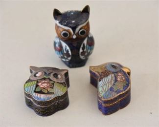 Three Enameled Cloisonn Objects
