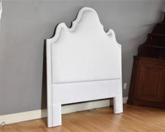 White Upholstered Head Board Very Clen