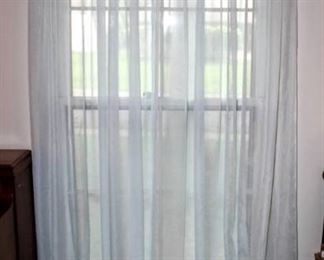 (6) Baby Blue Sheer Curtain Panels