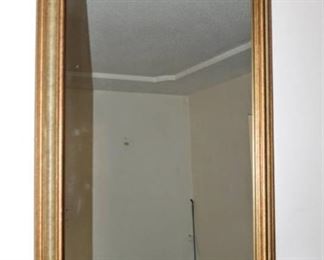 Large Vintage Wall Mirror with Avocado Green Hue Measures 41" x 29"