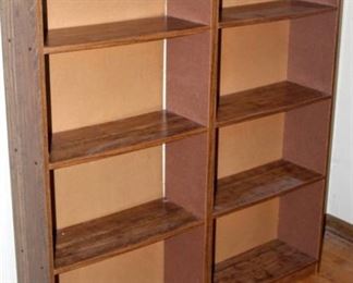 (2) Matching Faux Wood Book Shelves 59" x 24" x 9.5"