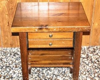 VERY Solid Wood Vintage Mission Style End Table
