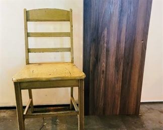 DIY Lot - Vintage Solid Wood Chair + Table Desk Top