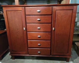 Large Maple Wood Armoire Dresser