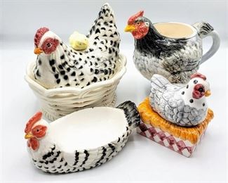 Schmid Figural Rooster Mug, Otagiri Rooster Soap Dish + more