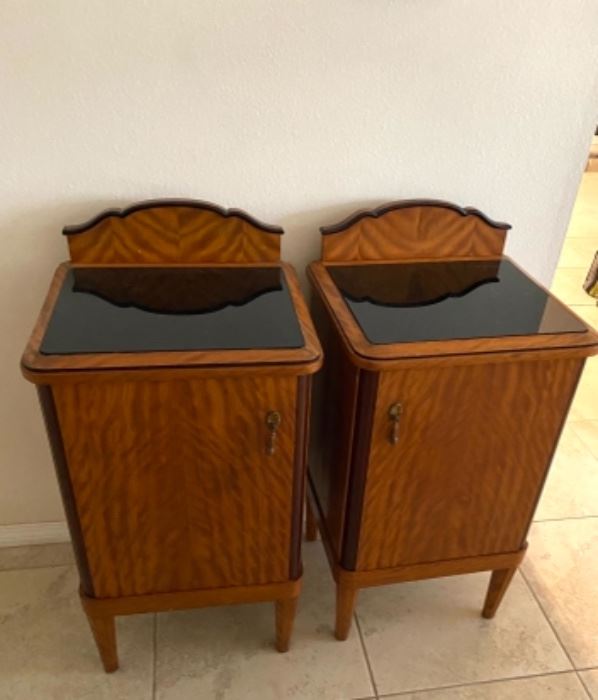 Pair of Art Deco period end tables. 