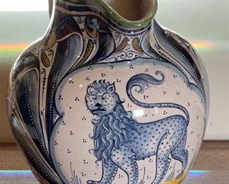 *Signed* Italian Ceramics Deruta Lion Pitcher Hand Painted Dip A Mano Pottery Majolica	11x8x5in	HxWxD
