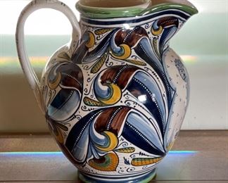 *Signed* Italian Ceramics Deruta Lion Pitcher Hand Painted Dip A Mano Pottery Majolica	11x8x5in	HxWxD
