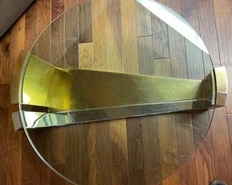 Gold, Chrome & Glass Contemporary Coffee/Cocktail Table	17x52x47in	HxWxD
