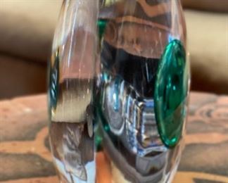 *Signed* Murano Glass Sculpture Livio Seguso for Oggetti	8.5in diameter 3in	
