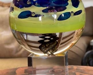 *Original* Pino Signoretto Murano Art Glass Orb Sculpture	11in H x 7.75in Diameter	
