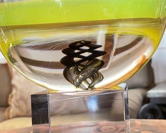 *Original* Pino Signoretto Murano Art Glass Orb Sculpture	11in H x 7.75in Diameter	
