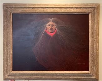 *Original* Oil Painting Frank Howell Moon Rose Art Painting Native American	Frame: 42x52x4in	HxWxD
