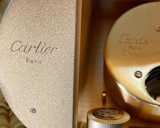Cartier Pendulette Concours Desk Clock in Original Box  LES MUST DE CARTIER	Clock: 2.5x3.5x3.25in	